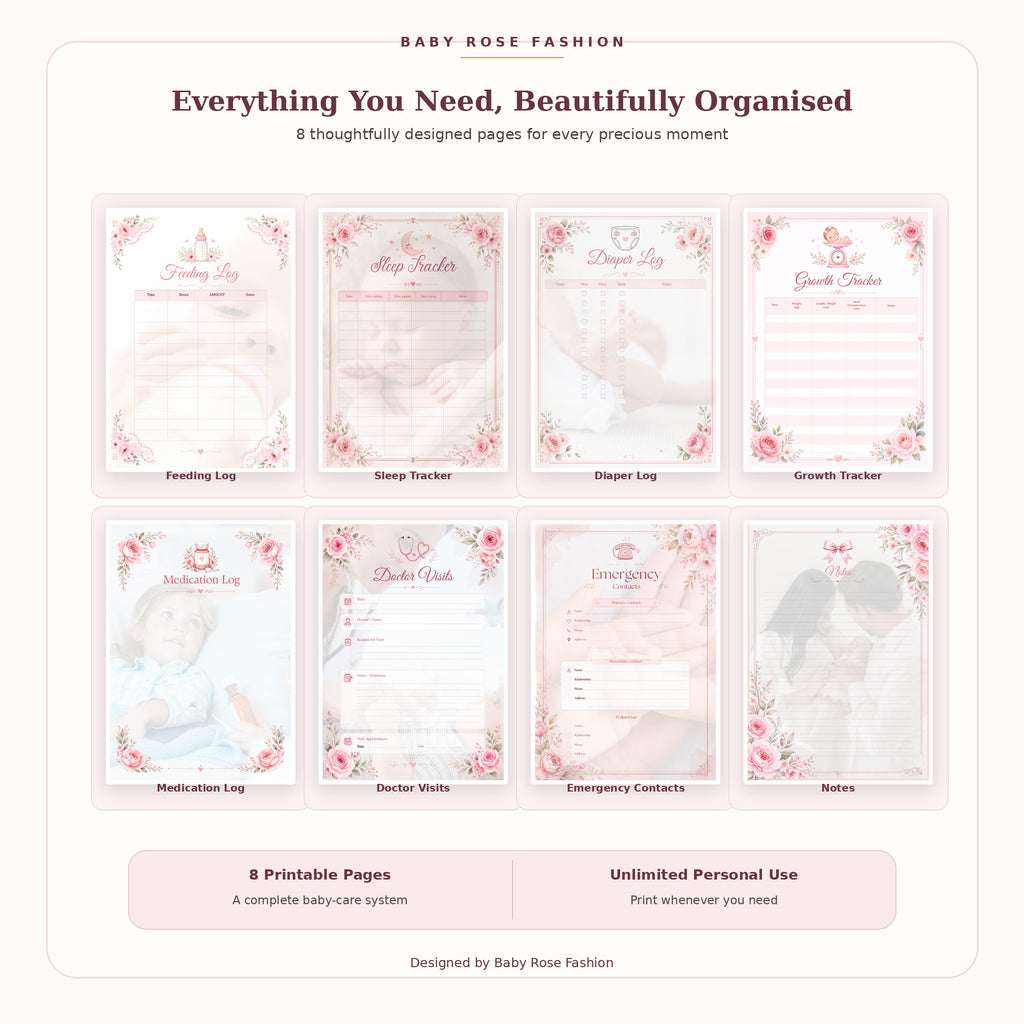 Baby Care Tracker | Printable Baby Journal (PDF)