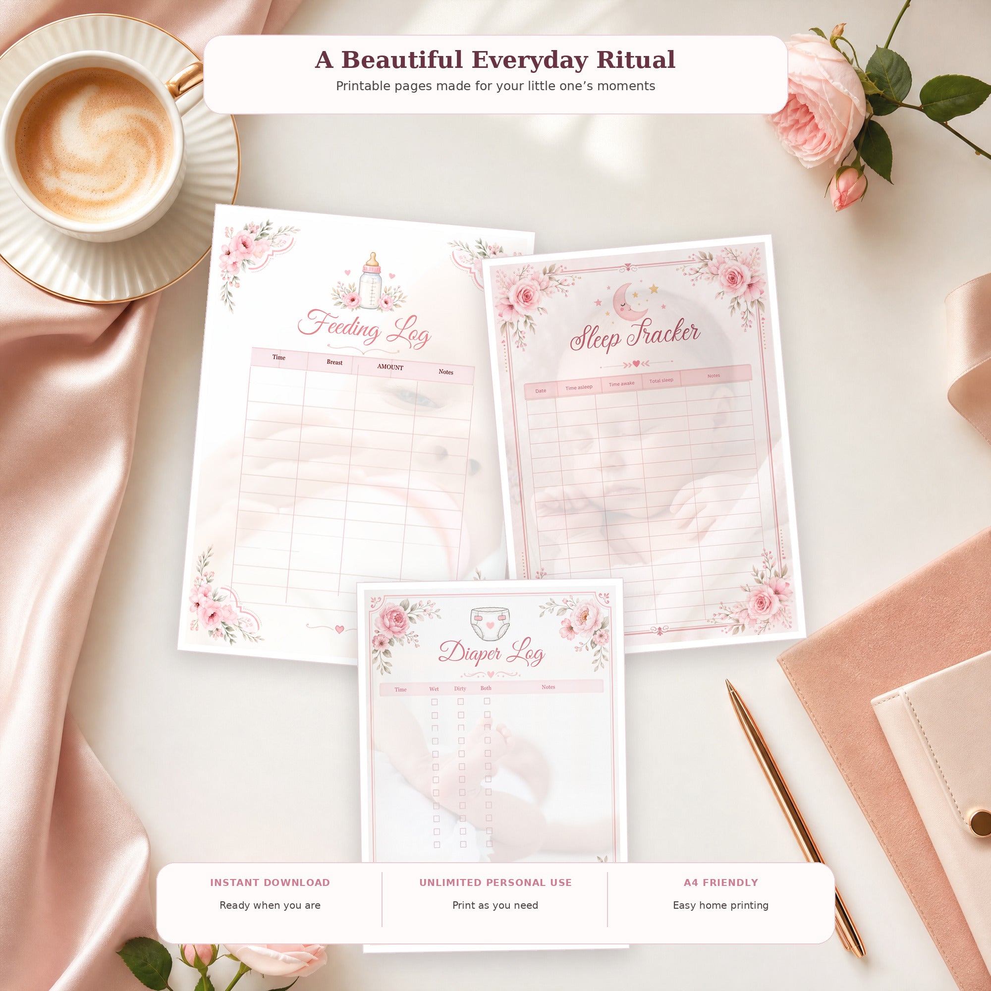Baby Care Tracker | Printable Baby Journal (PDF)