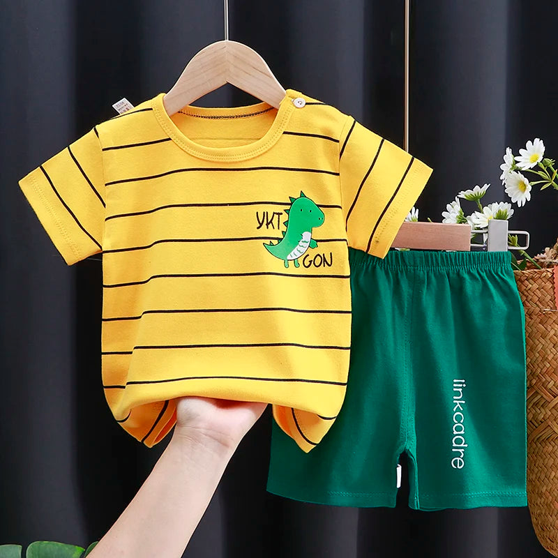 Baby  T-Shirt & Shorts Set -Soft Summer Outfit Boys &Girls