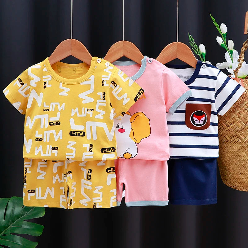 Baby  T-Shirt & Shorts Set -Soft Summer Outfit Boys &Girls