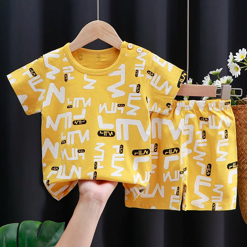Baby  T-Shirt & Shorts Set -Soft Summer Outfit Boys &Girls