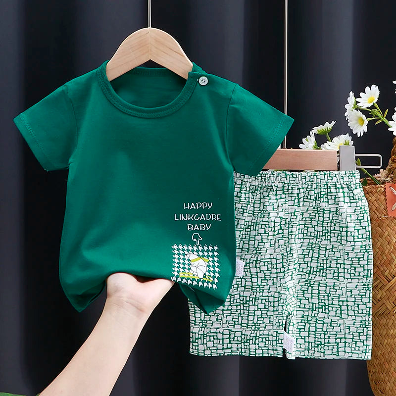 Baby  T-Shirt & Shorts Set -Soft Summer Outfit Boys &Girls