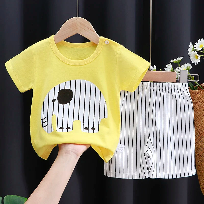 Baby  T-Shirt & Shorts Set -Soft Summer Outfit Boys &Girls
