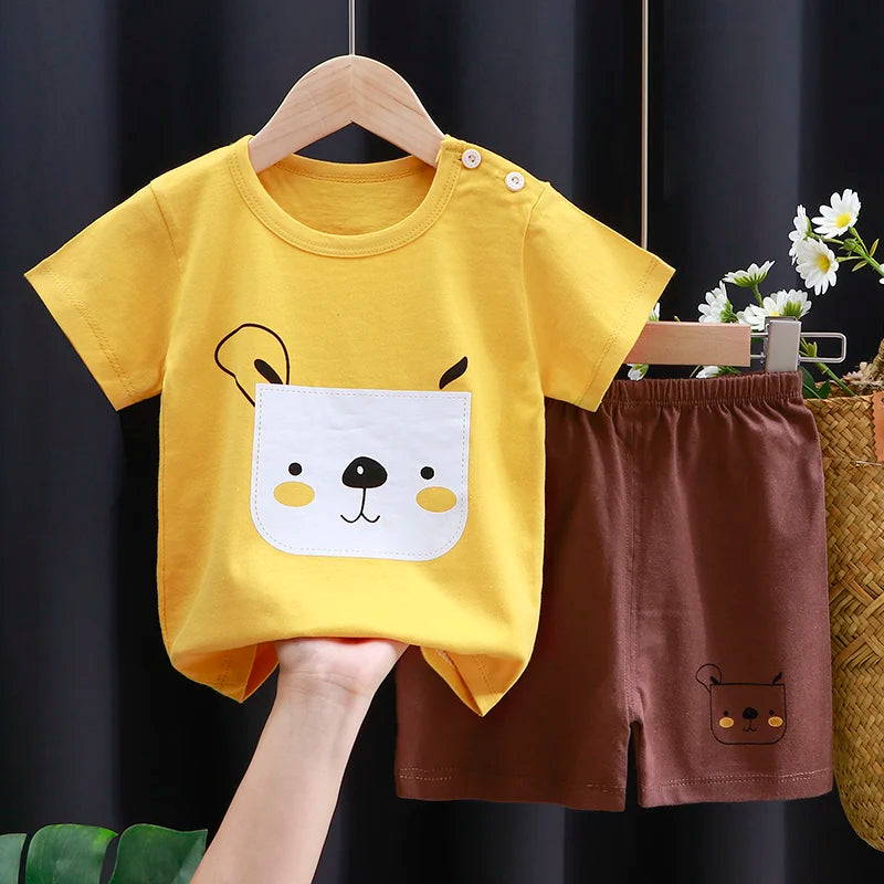 Baby  T-Shirt & Shorts Set -Soft Summer Outfit Boys &Girls