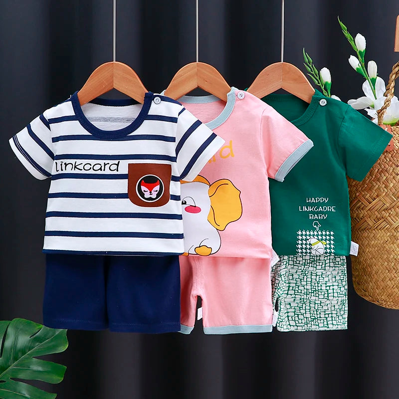 Baby  T-Shirt & Shorts Set -Soft Summer Outfit Boys &Girls