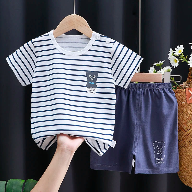Baby  T-Shirt & Shorts Set -Soft Summer Outfit Boys &Girls