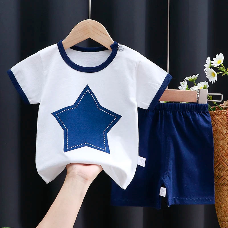 Baby  T-Shirt & Shorts Set -Soft Summer Outfit Boys &Girls