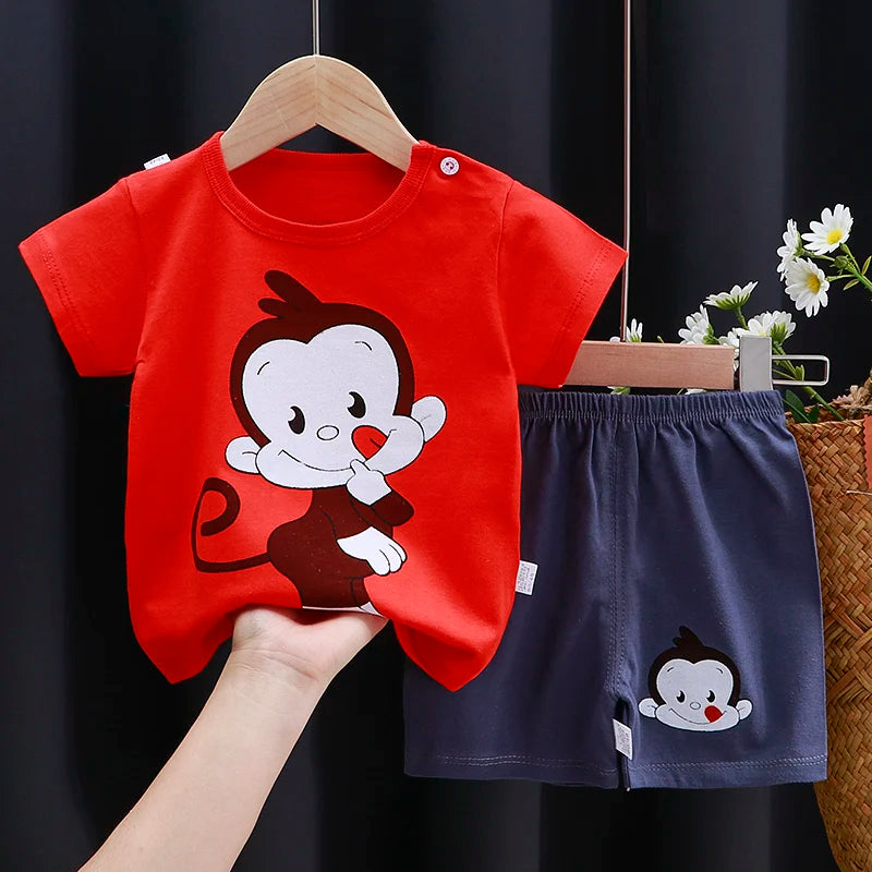 Baby  T-Shirt & Shorts Set -Soft Summer Outfit Boys &Girls