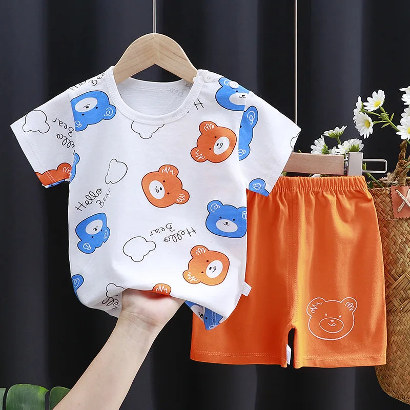 Baby  T-Shirt & Shorts Set -Soft Summer Outfit Boys &Girls