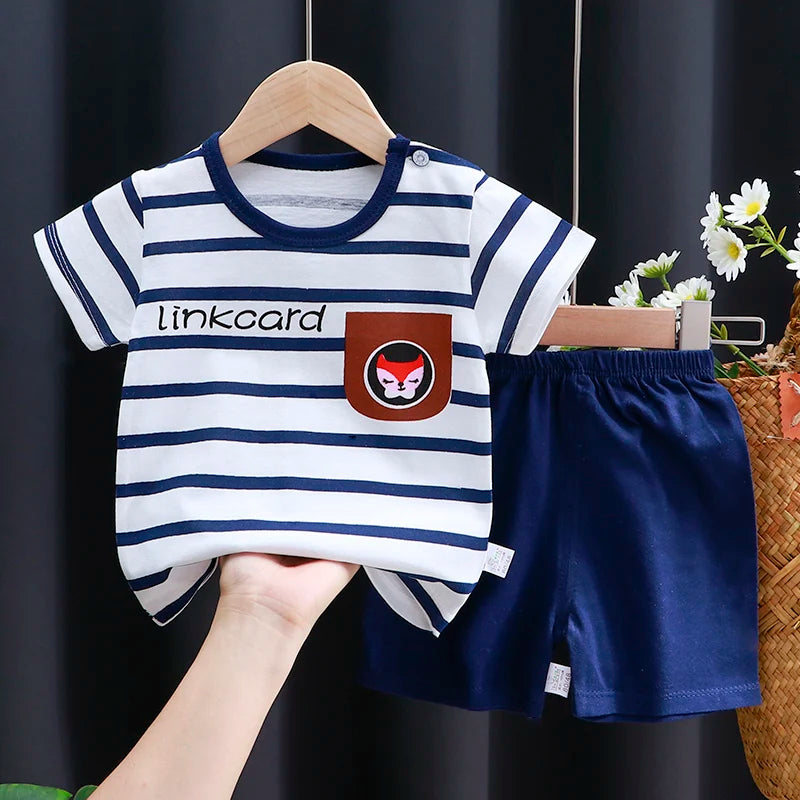Baby  T-Shirt & Shorts Set -Soft Summer Outfit Boys &Girls