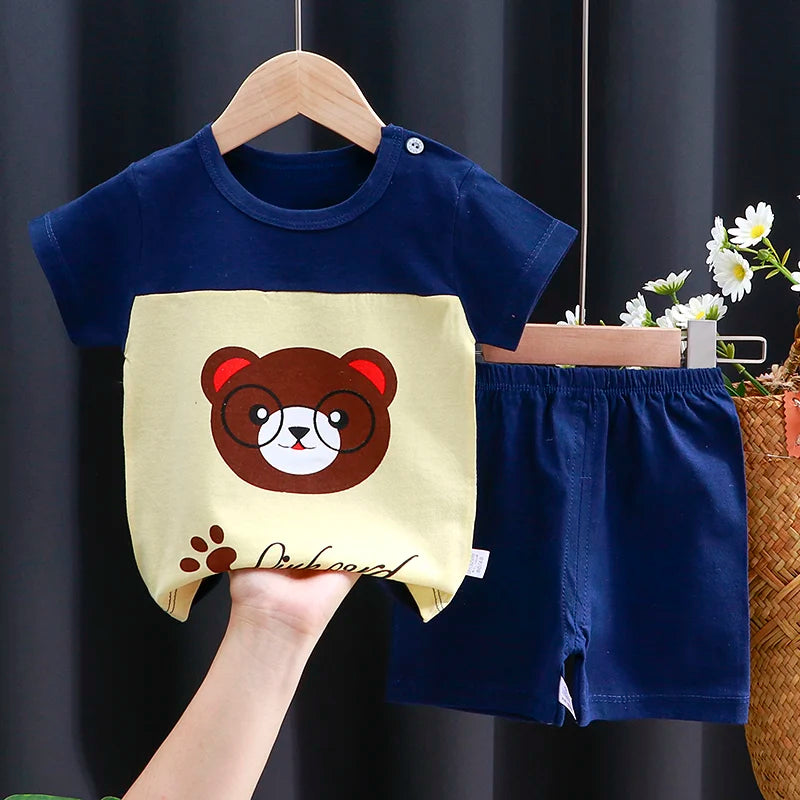 Baby  T-Shirt & Shorts Set -Soft Summer Outfit Boys &Girls