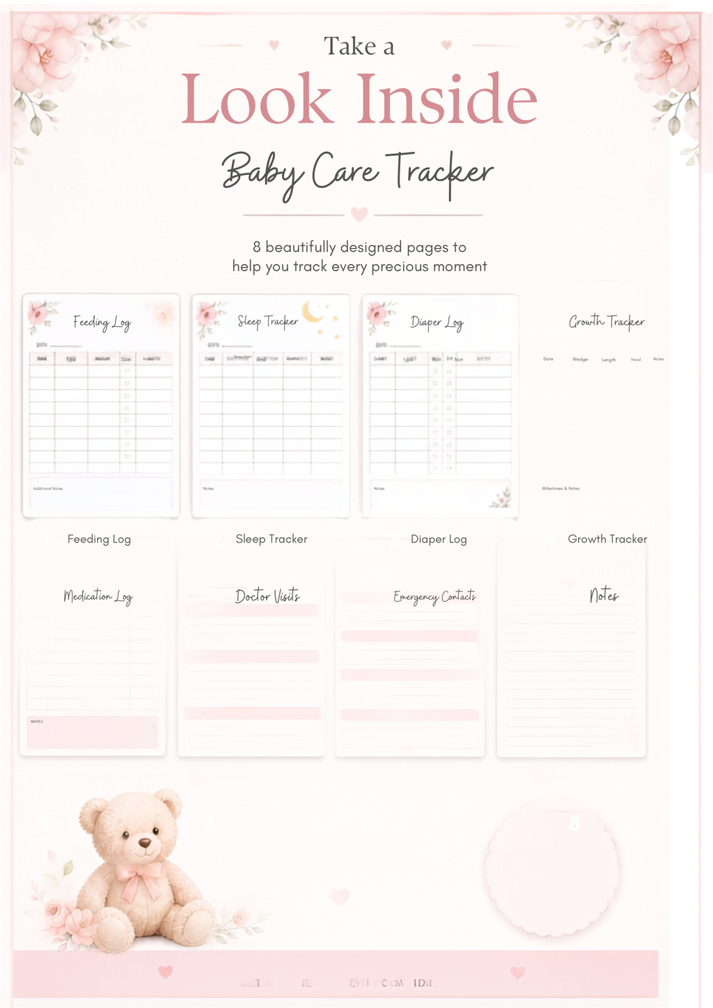 Baby Care Tracker | Printable Baby Journal (PDF)