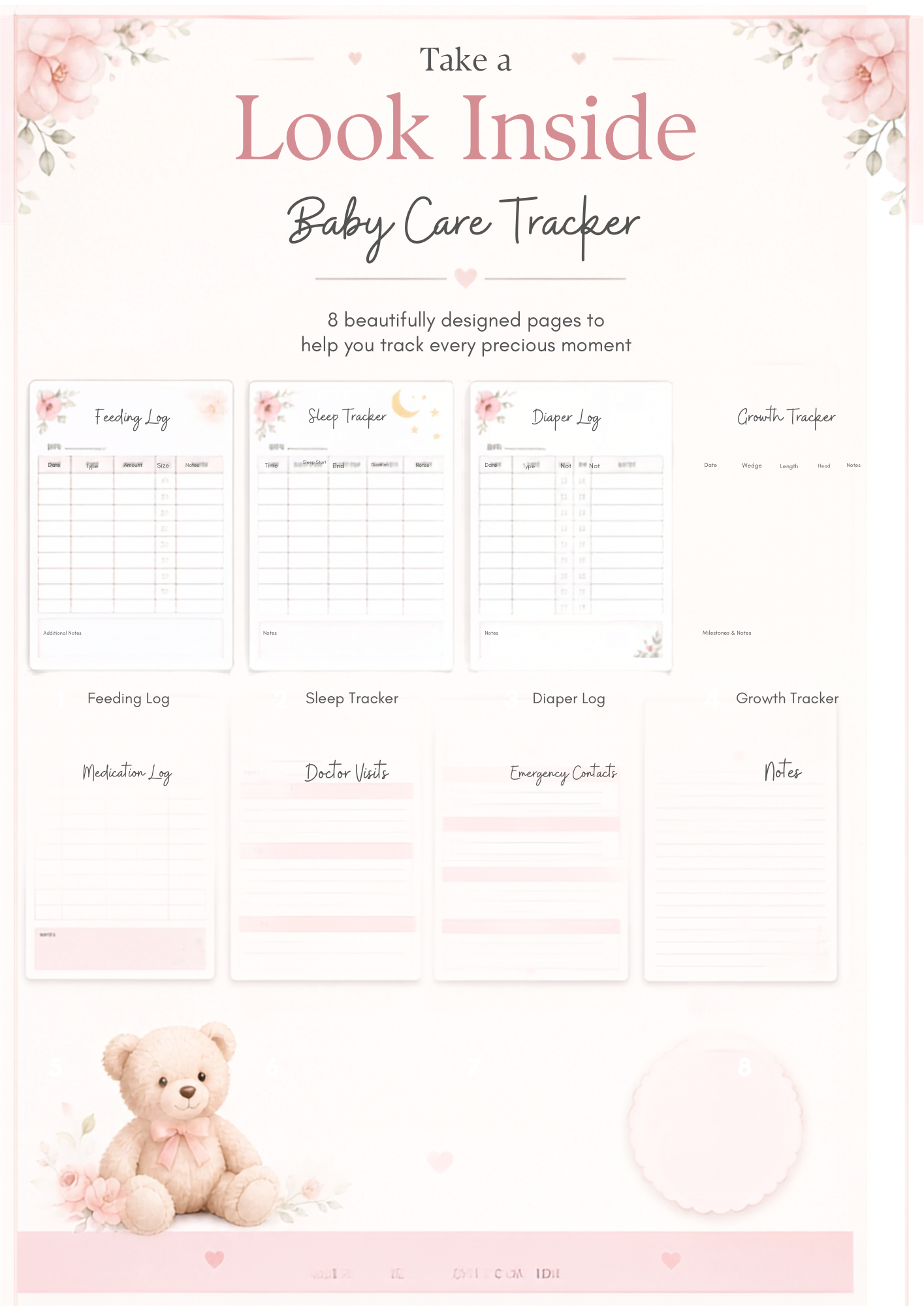 Baby Care Tracker | Printable Baby Journal (PDF)